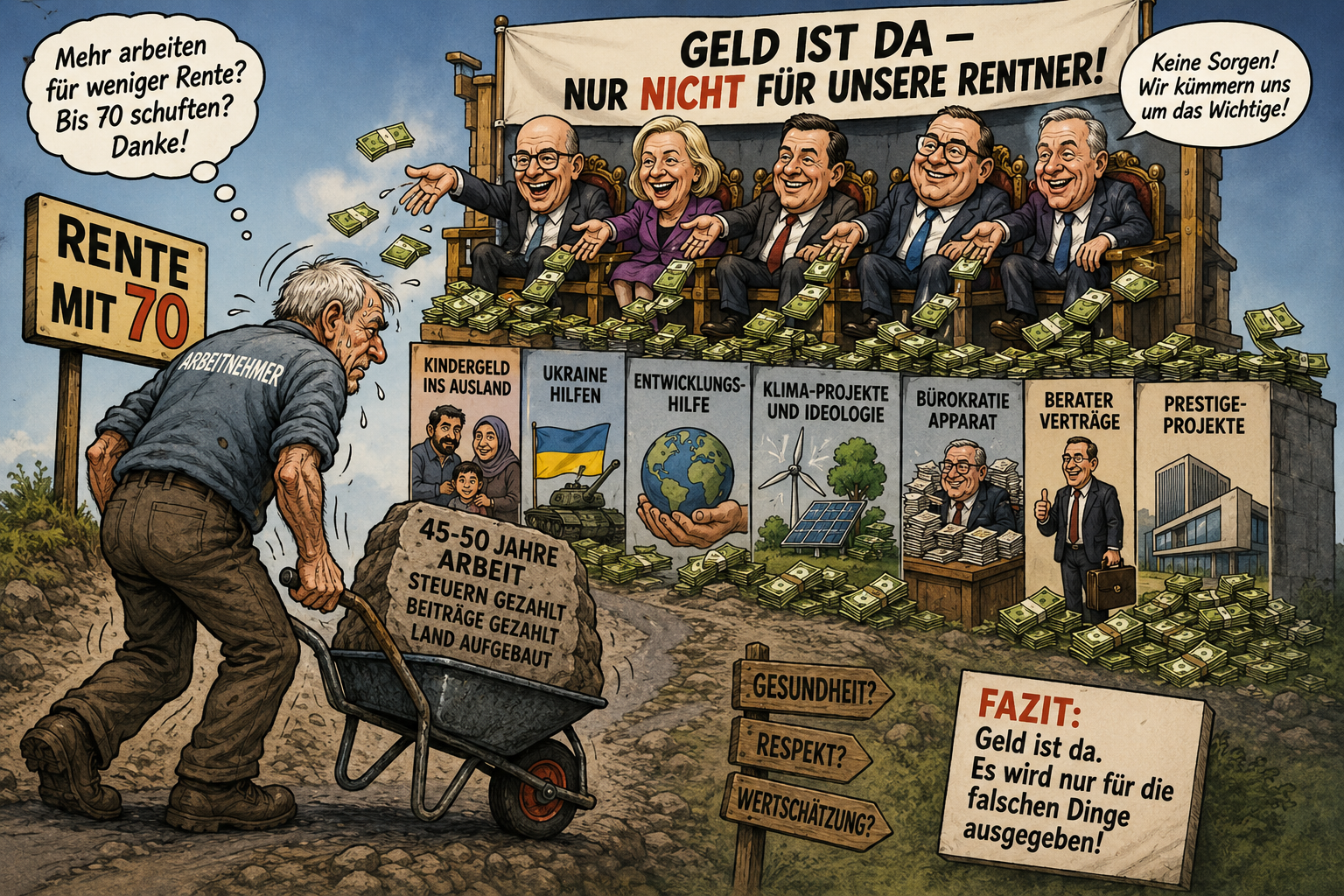 Rente mit 70? Vielleicht sollte der Staat zuerst bei sich selbst sparen