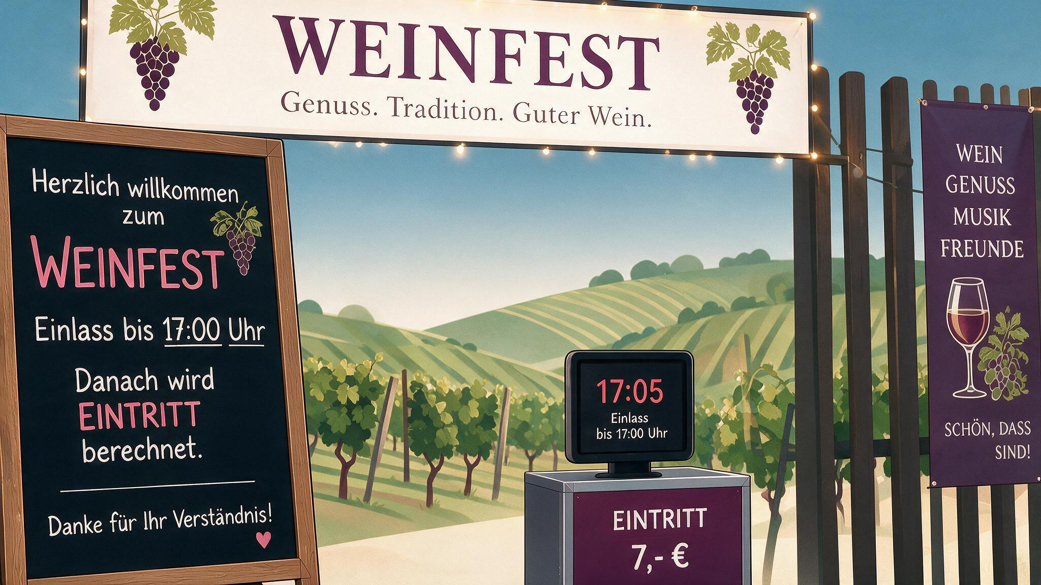 Ein Weinfest – aber bitte pünktlich!